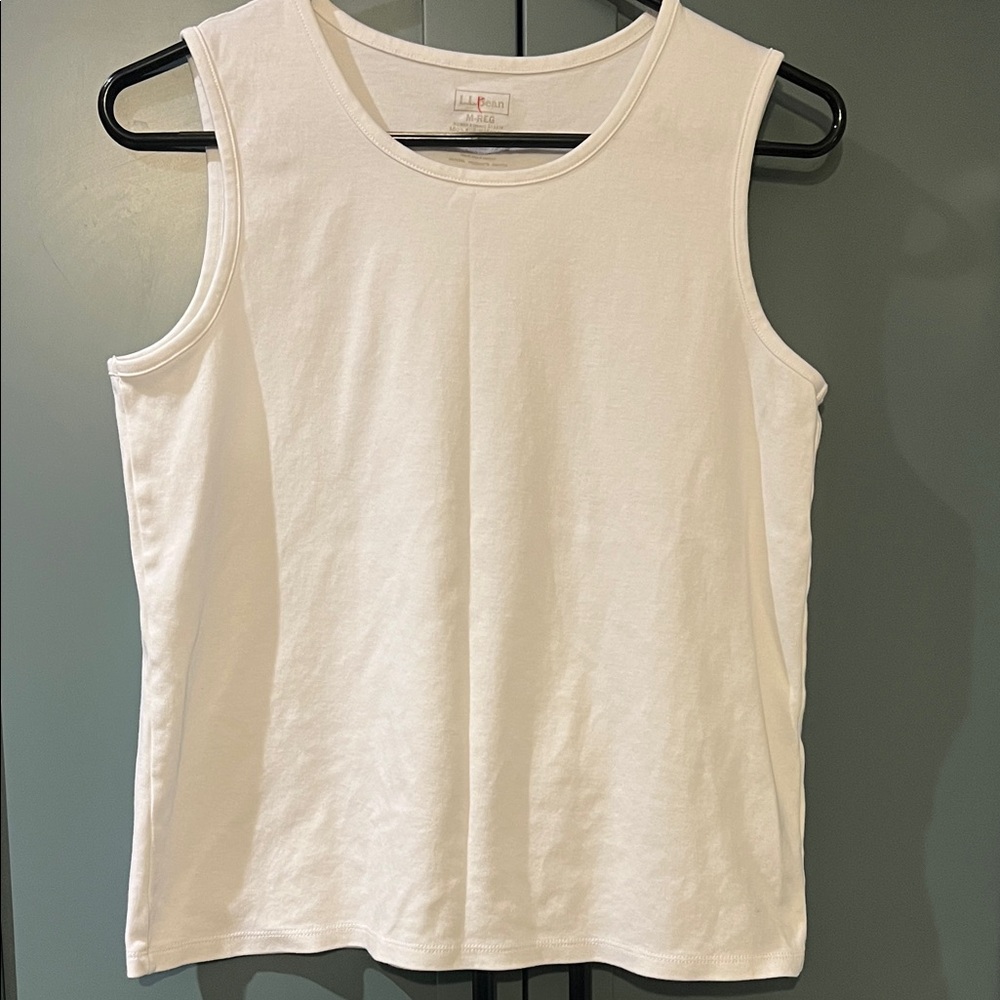 LL Bean Pima Cotton Tee Shell White Med
